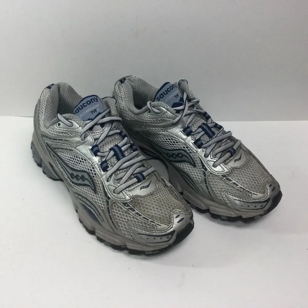 SAUCONY Excursion TR5 Womens Shoes Size 8 Sneakers Silver Blue Running‎ Athletic